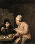 OSTADE, Adriaen Jansz. van Piping and Drinking in the Tavern ag painting